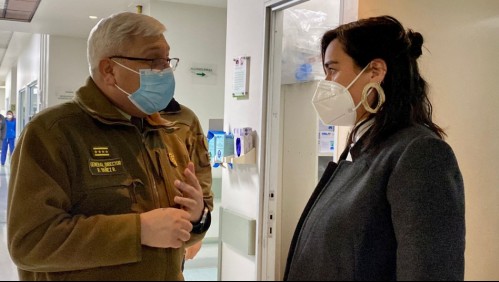 Carabinero baleado en La Cisterna: Ministra Siches visita a funcionario herido en hospital institucional