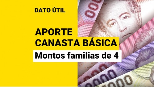 Aporte Canasta Básica: Este es el nuevo monto para las familias de 4 personas