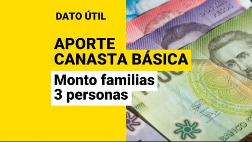 Aporte Canasta Básica: ¿Qué monto reciben las familias de 3 personas?