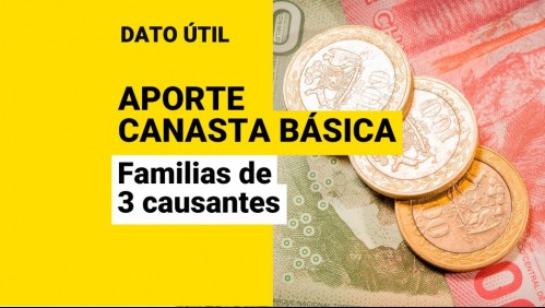 Aporte Canasta Básica: ¿Cuánto dinero reciben las familias de 3 causantes?