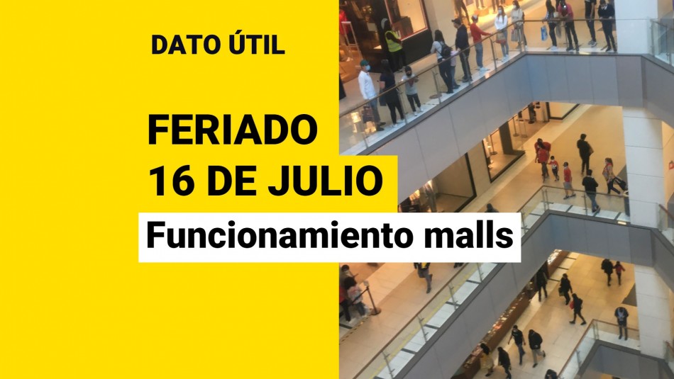 Feriado del 16 de julio: ¿Cómo funcionarán los malls y supermercados? Feriado del 16 de julio: ¿Cómo funcionarán los malls y supermercados?