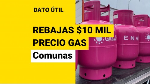 Rebaja de $10 mil en cilindros de gas: ¿Cuáles son las comunas beneficiarias?