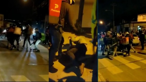 Video muestra violenta detención ciudadana: Repartidores de delivery golpearon a sujetos acusados de robar moto en Viña