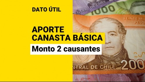 Aporte Canasta Básica: ¿Qué monto reciben los hogares de dos causantes?