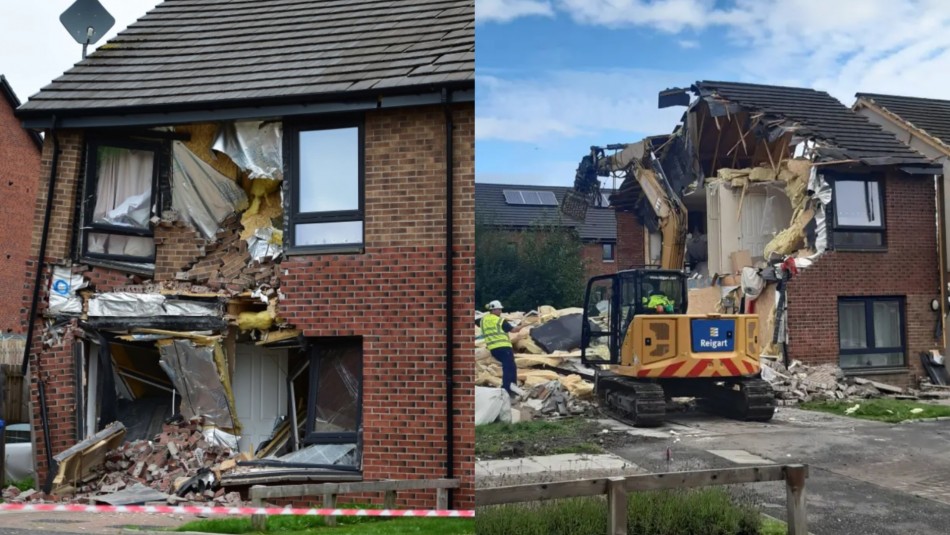 Un hombre chocó y destruyó con un camión la casa de su exnovia en el Reino Unido.
