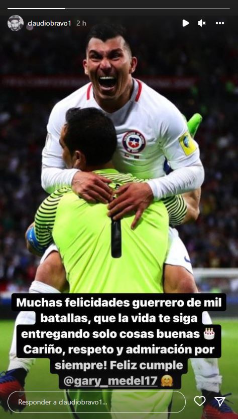 Historia de Instagram de Claudio Bravo.