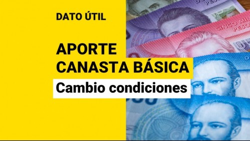 Aporte Canasta Básica tendrá cambios en sus condiciones: ¿Desde qué mes?