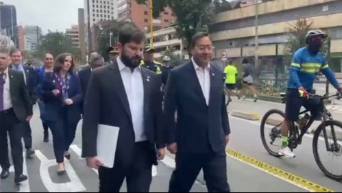 Presidente Boric se reunió con mandatario boliviano en Bogotá: 'Avanzamos en nuestras relaciones bilaterales'