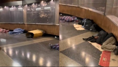 Registro viral muestra al menos a una decena de personas en situación de calle durmiendo en el Metro