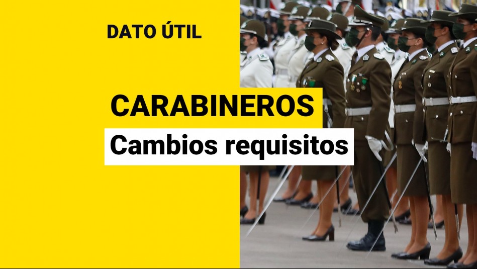 Carabineros cambiará requisitos de ingreso: ¿Cuáles serán las nuevas condiciones y cuánto se gana en la institución? Carabineros cambiará requisitos de ingreso: ¿Cuáles serán las nuevas condiciones y cuánto se gana en la institución?