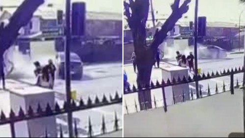 Cámaras captan persecución que termina cuando los delincuentes colisionan con poste de alumbrado público