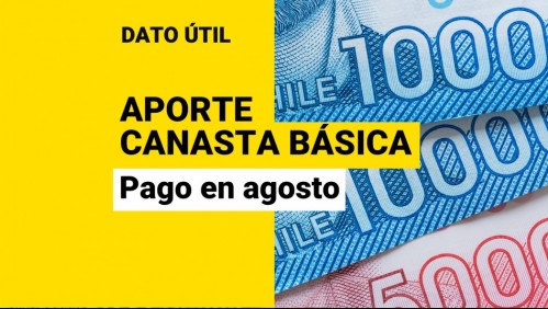 Aporte Canasta Básica: ¿Cuándo se entrega el pago de agosto?