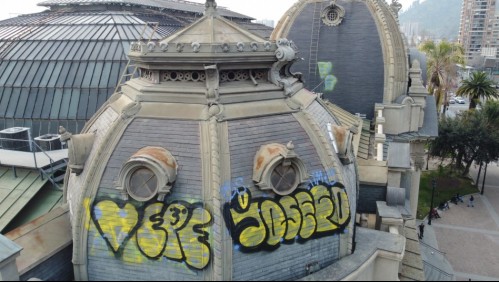 'Es una situación lamentable': Vandalizan con grafitis la cúpula del Museo Nacional de Bellas Artes
