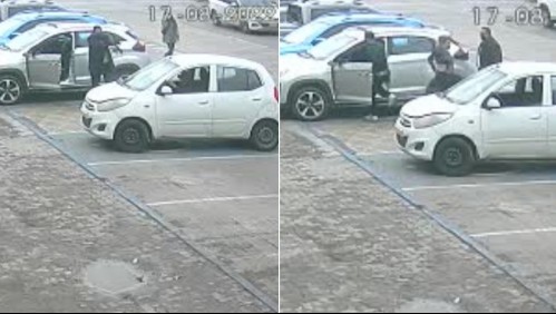 Video muestra cómo carabinero en retiro frustra el robo de su vehículo utilizando su arma de fuego