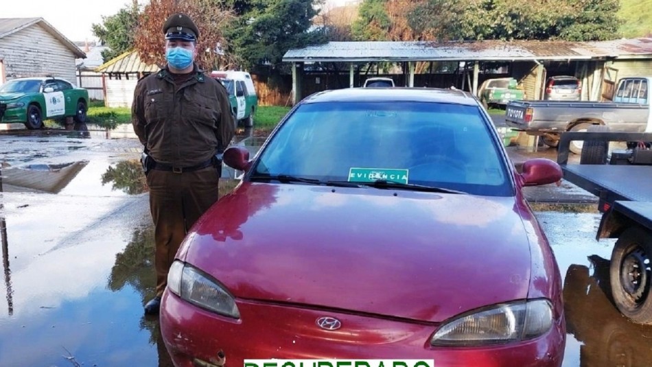 auto-recuperado-mulchen Conductor se queda en panne de bencina y le roban el auto mientras compraba bencina