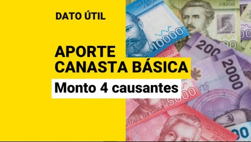 Aporte Canasta Básica: ¿Qué monto recibe una familia de cuatro causantes en agosto?