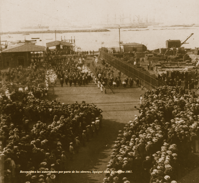 Trabajadores movilizados en Iquique el 19 de diciembre de 1907