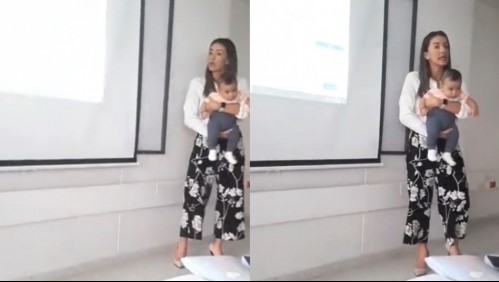 Una profesora universitaria cargó al bebé de su estudiante en plena clase y se hizo viral