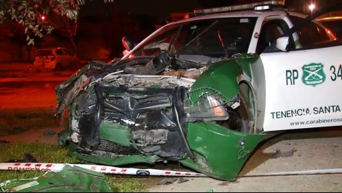 Carabineros resultan lesionados tras persecución policial que acabó en violento choque en Lo Espejo
