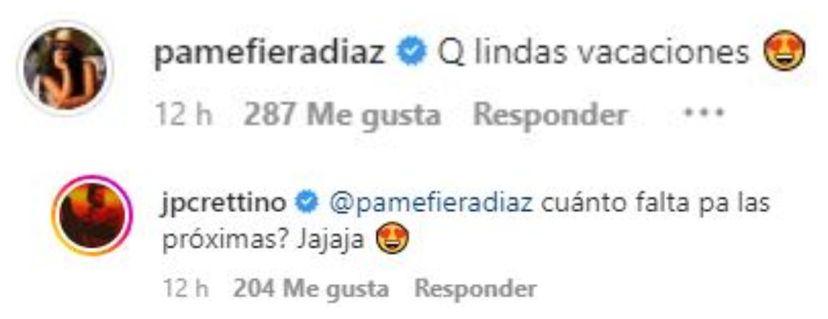 Comentarios de Pamela Díaz y Jean Philippe Cretton