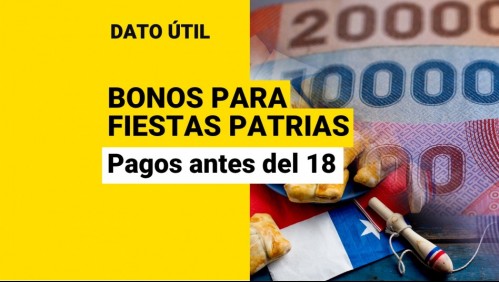 Bonos para Fiestas Patrias: ¿Qué beneficios se pagan antes del 18 de septiembre?