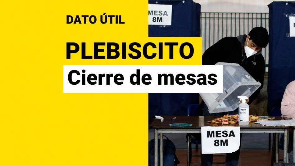 Plebiscito de salida 2022: Conoce a qué hora cerrarán las mesas de votación Plebiscito de salida 2022: Conoce a qué hora cerrarán las mesas de votación