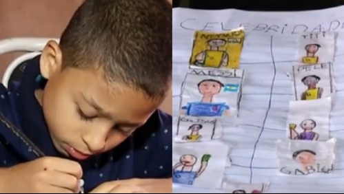 Niño crea su propio álbum del Mundial porque sus padres no tenían dinero para comprarle uno