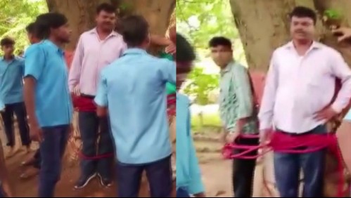 Estudiantes golpearon y amarraron a un árbol a profesor que los reprobó