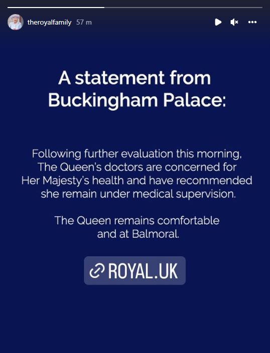 Comunicado sobre estado de salud de la reina Isabel