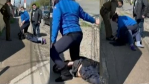 Mujer reduce a delincuente que arrancaba de Carabineros: 'Lo tomé de la polera, lo di vuelta y cayó al suelo'