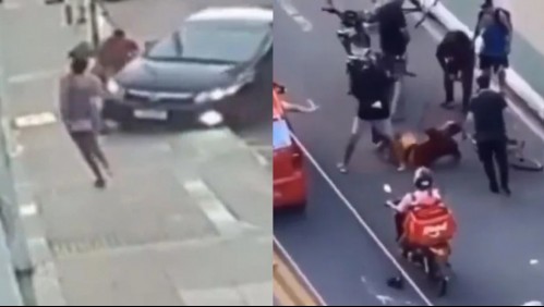 Delincuente en bicicleta le robó el celular a una mujer y fue embestido por un vehículo al instante