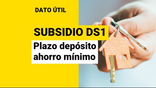 Subsidio DS1: ¿Cuál es el plazo máximo para depositar el ahorro mínimo?