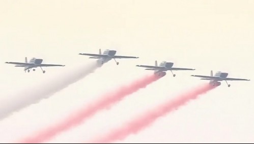 El paso del grupo de acrobacia 'Halcones' de la Fuerza Aérea en la Parada Militar 2022
