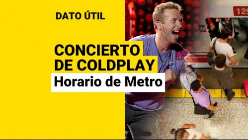 Concierto de Coldplay: ¿A qué hora cierra hoy el Metro de Santiago?