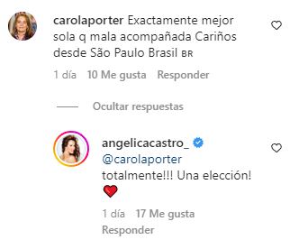 Comentarios en la publicación de Angélica Castro