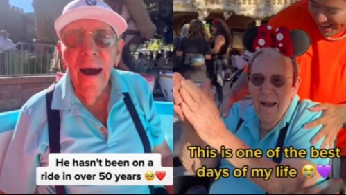 'Uno de los mejores días de mi vida': Hombre de 100 años fue llevado a Disneyland y su reacción se volvió viral