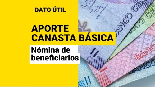 Pago del Aporte Canasta Básica: ¿Cuándo se publica la nómina de beneficiarios?