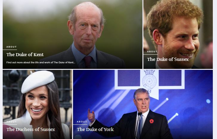 Nuevo orden de la página web de la realeza británica