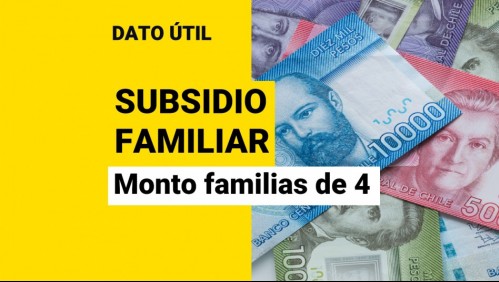 Subsidio Familiar: ¿Qué monto recibe una familia de cuatro causantes?