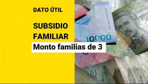 Subsidio Familiar: ¿Qué monto recibe una familia de tres causantes?