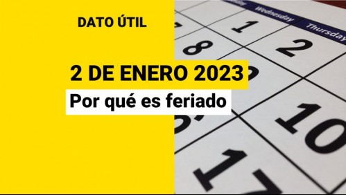 2023 parte con fin de semana largo: ¿Por qué es feriado el 2 de enero?