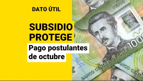 Subsidio Protege: ¿Cuáles son las fechas de pago para postulantes de octubre?