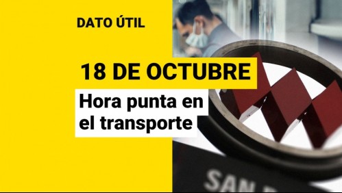 18 de octubre: ¿Cuál es el horario punta del Metro y micros en Santiago durante esta jornada?