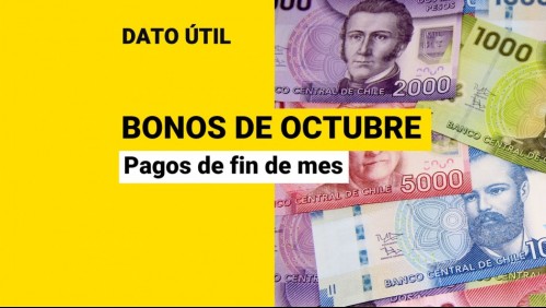 Bonos de octubre: Revisa cuáles son los beneficios que se entregan a fin de mes