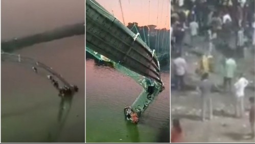 Tragedia en India: Al menos 60 personas murieron tras el colapso de un puente colgante de la época colonial