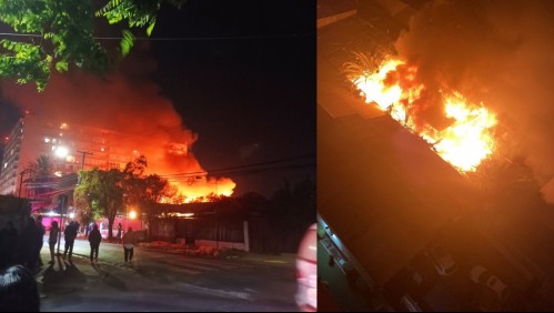 200 personas fueron evacuadas: Incendio consumió fábrica y casas en La Cisterna