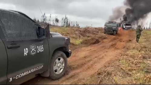 Ataque incendiario deja seis vehículos destruidos en La Araucanía