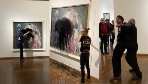 Nuevo ataque en un museo: Activistas lanzan pintura a una obra y se 'pegan' al marco