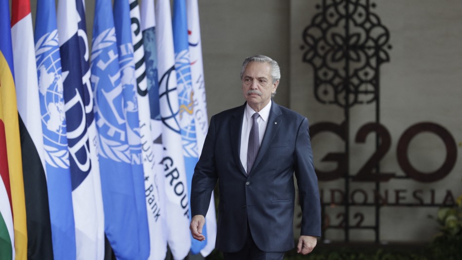 Presidente Alberto Fernández en su llegada a la G-20. Créditos: Mast IRHAM / POOL / AFP