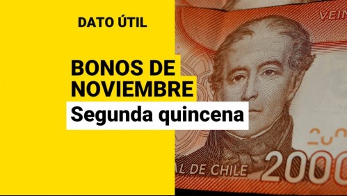 Bonos de noviembre: ¿Cuáles son los pagos que se entregan en la segunda parte del mes?